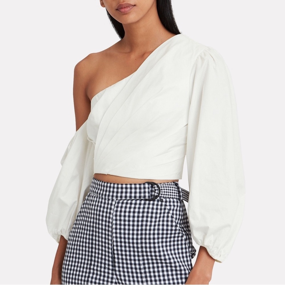 Amur Ale White One-Shoulder cropped Top - size M